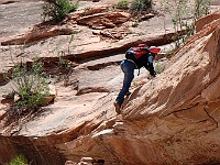 Climbing to Moonhouse Ruin